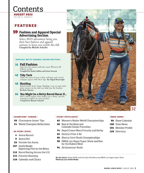 August 2022 Barrel Horse News Magazine