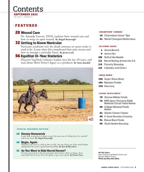 September 2022 Barrel Horse News Magazine