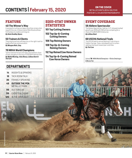 February 15, 2020, Issue of Quarter Horse News Magazine