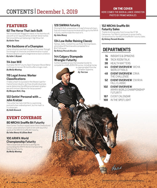 December 1, 2019, Issue of Quarter Horse News Magazine