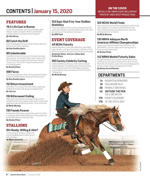 January 15, 2020, Issue of Quarter Horse News Magazine