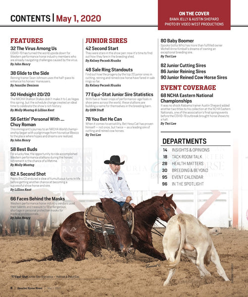 May 1, 2020, Issue of Quarter Horse News Magazine
