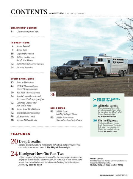 August 2024 Barrel Horse News Magazine