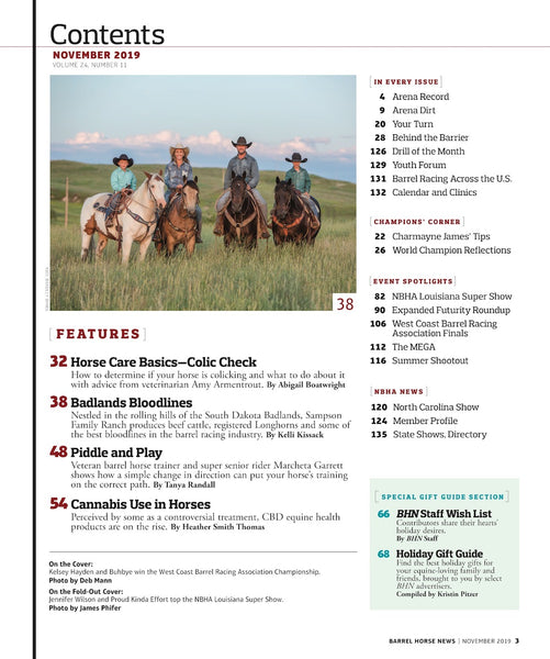 November 2019 Barrel Horse News Magazine
