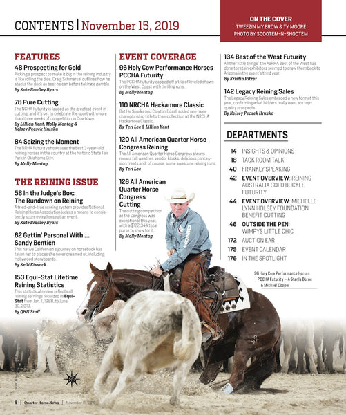 November 15, 2019, Issue of Quarter Horse News Magazine