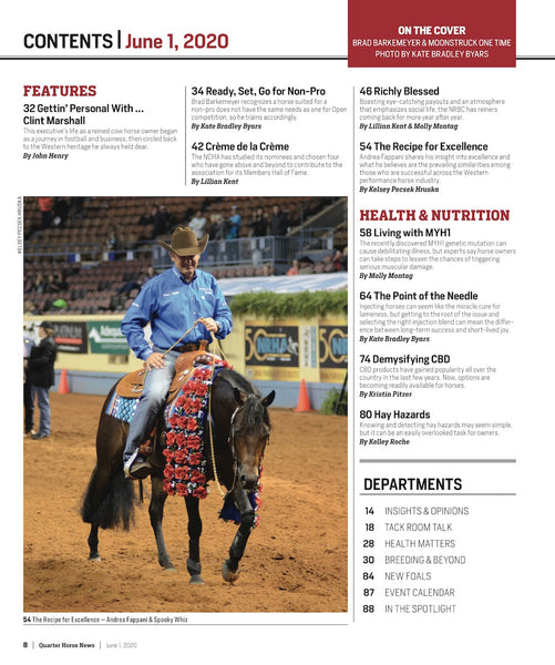 June 1, 2020, Issue of Quarter Horse News Magazine