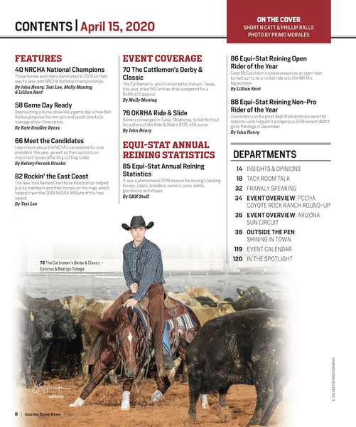 April 15, 2020, Issue of Quarter Horse News Magazine