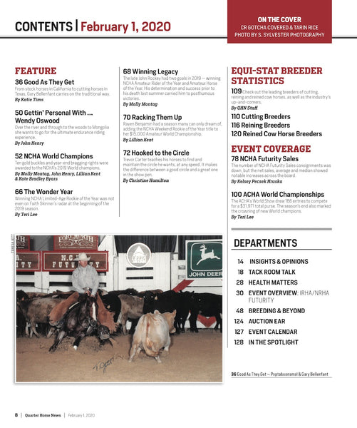 February 1, 2020, Issue of Quarter Horse News Magazine
