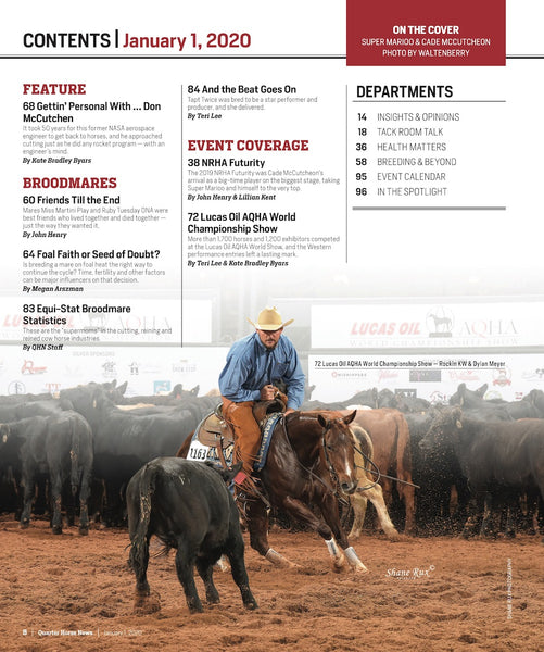 January 1, 2020, Issue of Quarter Horse News Magazine