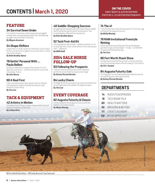 March 1, 2020, Issue of Quarter Horse News Magazine