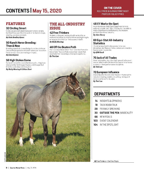 May 15, 2020, Issue of Quarter Horse News Magazine